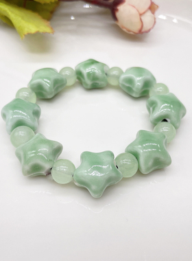 手链新中式森系民族古风首饰景德镇陶瓷小饰品学生串珠10元3条