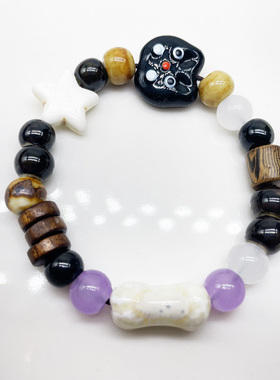 天然星星小狗猫猫马卡龙手链原创