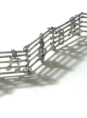 重工业辣妹配饰复古五线谱项链