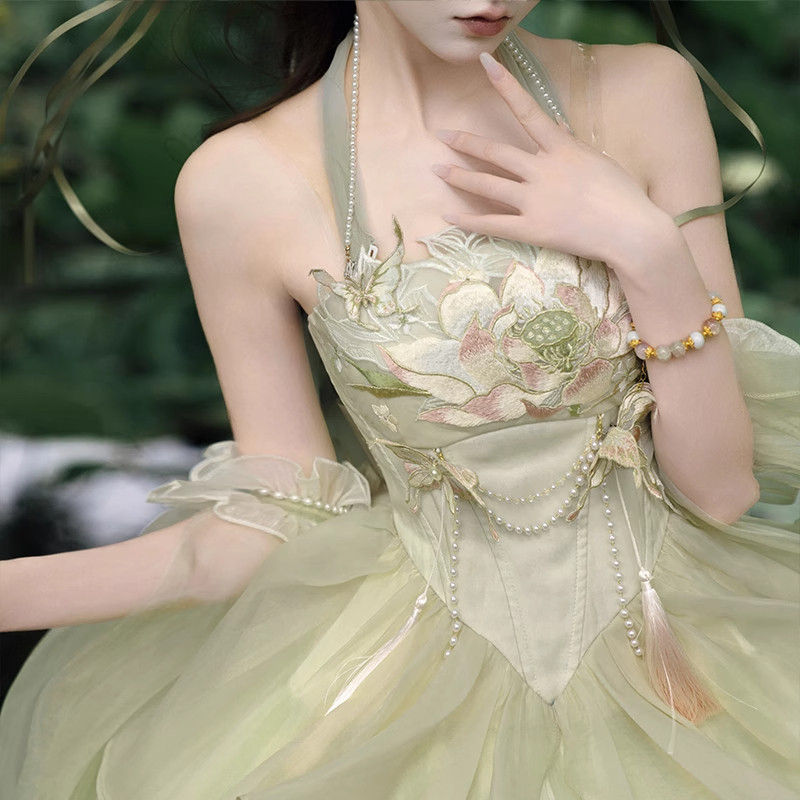 新款春夏【小花神】小荷花鸢尾玉兰樱花连衣裙女lolita裙中华风,淘宝优惠券,粉丝福利购,淘宝优惠卷