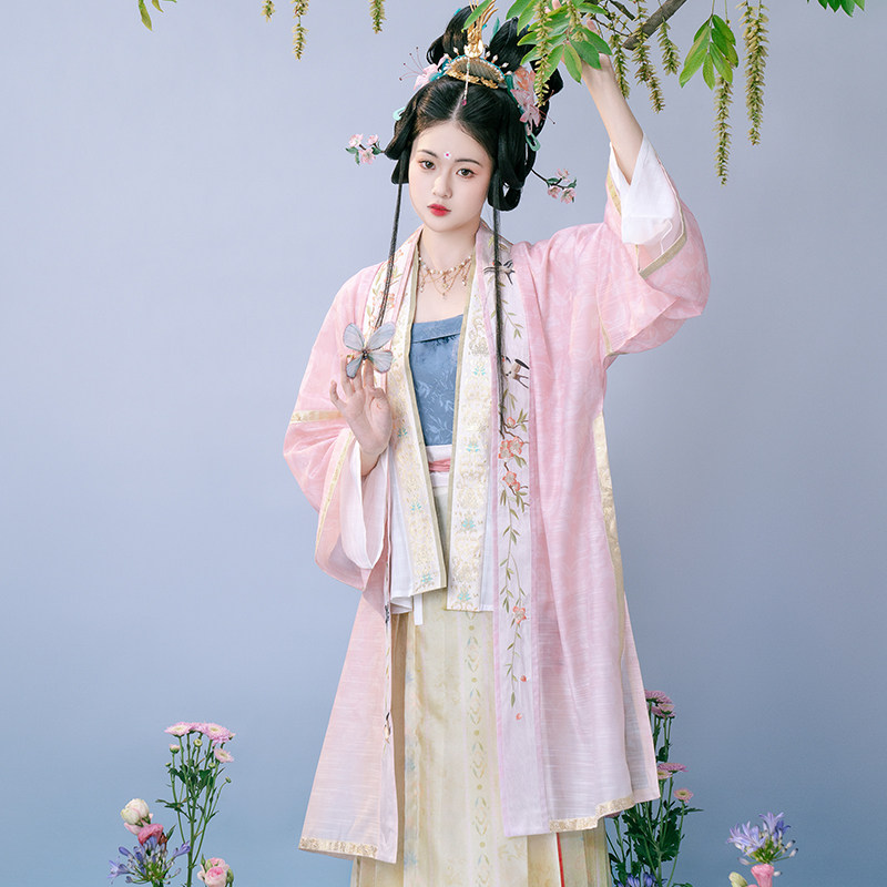 花朝记|国丝汉服节|期夕|纤云|春夏复原|宋制对襟衫百迭裙_虎窝淘