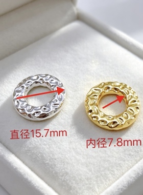 316钛钢精工真空镀18K金银色麻点隔珠水晶手链diy饰品配件材料