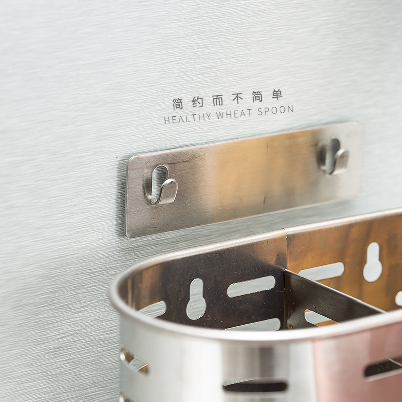 筷子筒304不锈钢家用挂式创意餐具笼子厨房壁挂式免打孔沥水筷架-图2