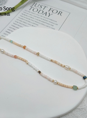 贝壳天然石项链女高级感小众设计