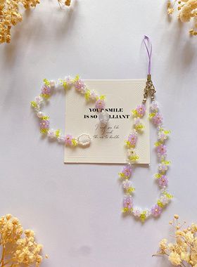 葡萄汽水 春夏新款手工串珠少女心高级感手机链小清新百搭手链