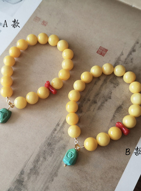 [观心]天然波罗地海蜜蜡圆珠手串