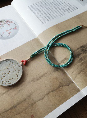 [观心]和田玉和和美美圆玉牌项链