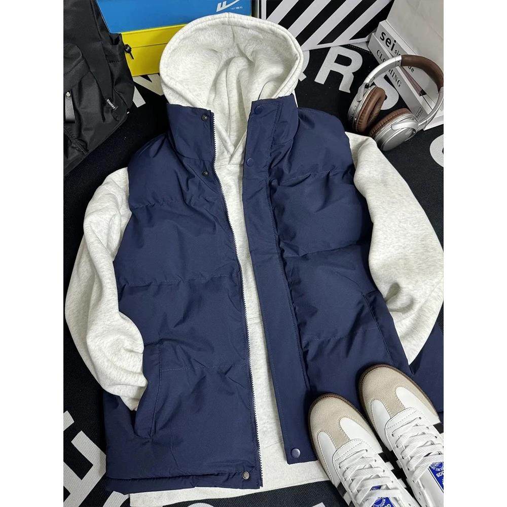 藏蓝色美式羽绒马甲男款秋冬叠穿无袖外穿坎肩背心青少年棉服外套,淘宝优惠券,粉丝福利购,淘宝优惠卷