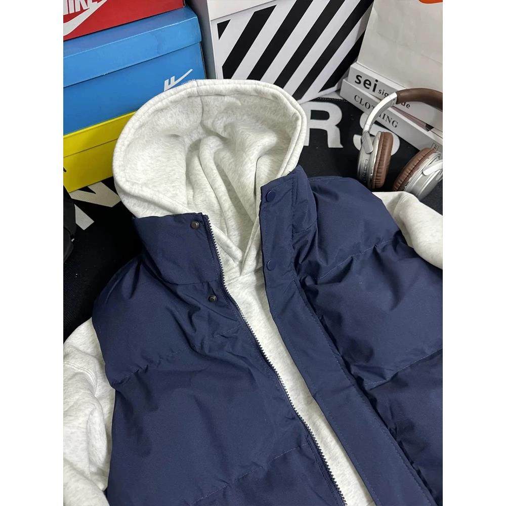 藏蓝色美式羽绒马甲男款秋冬叠穿无袖外穿坎肩背心青少年棉服外套,淘宝优惠券,粉丝福利购,淘宝优惠卷