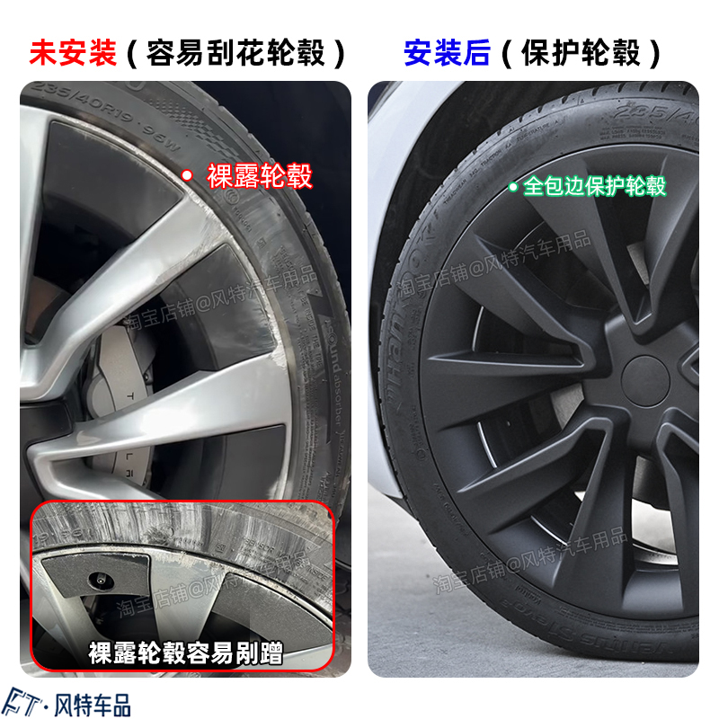 适用特斯拉焕新model3轮毂盖19寸焕新3全包轮毂保护罩车轮圈改装 - 图1
