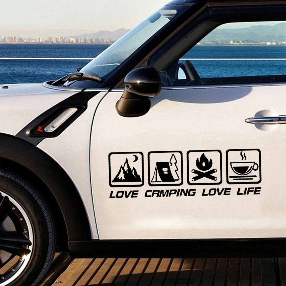 露营车贴野外篝火探险CANPING汽车装饰贴纸咖啡房车越野LOVE LIFE,淘宝优惠券,粉丝福利购,淘宝优惠卷