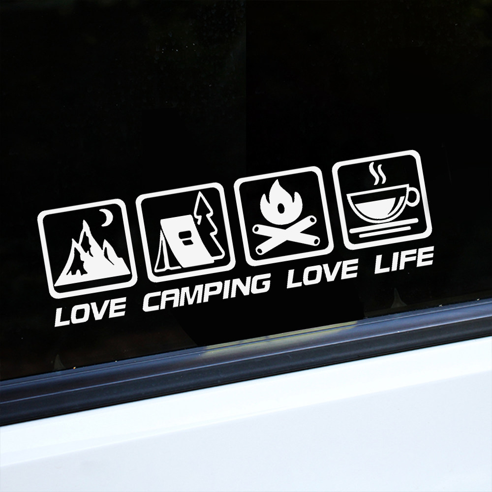 露营车贴野外篝火探险CANPING汽车装饰贴纸咖啡房车越野LOVE LIFE,淘宝优惠券,粉丝福利购,淘宝优惠卷