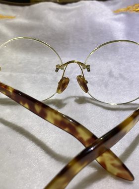 石头镜老字号厂家正品纯天然水晶无框圆形竹叶青平光养眼护目眼镜