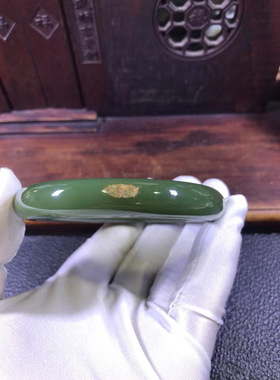 和田玉析木绿河磨玉57口圆条手镯73克东北透闪石玉手镯女士玉镯