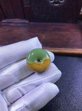 纯天然和田玉析木绿河磨玉椴树林多色平安扣吊坠挂坠13克玉质细腻