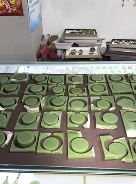 析木黄绿河磨玉手镯边角料共五十套一起机会难得颜色独特品质优良