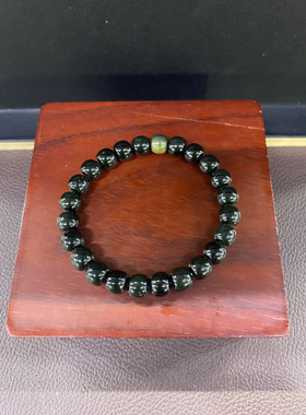 和田玉析木玉黑河磨9老型手串玉质细腻油润度高净度好无黑无裂