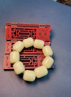 和田玉河磨玉黄白老玉芯子大勒子串料质细腻正品厂家直销定制定做