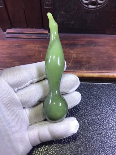 析木绿河磨玉福禄葫芦吊坠挂坠手把件原石重64克一手货源今日大漏 - 图0