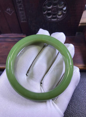 纯天然正品和田玉析木河磨玉椴树林手镯女士玉镯东北透闪石玉手镯