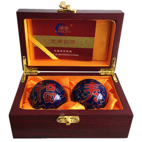 保定铁球景泰蓝牡丹健身球手球保健球老年人手转球按摩球新年礼品 - 图3