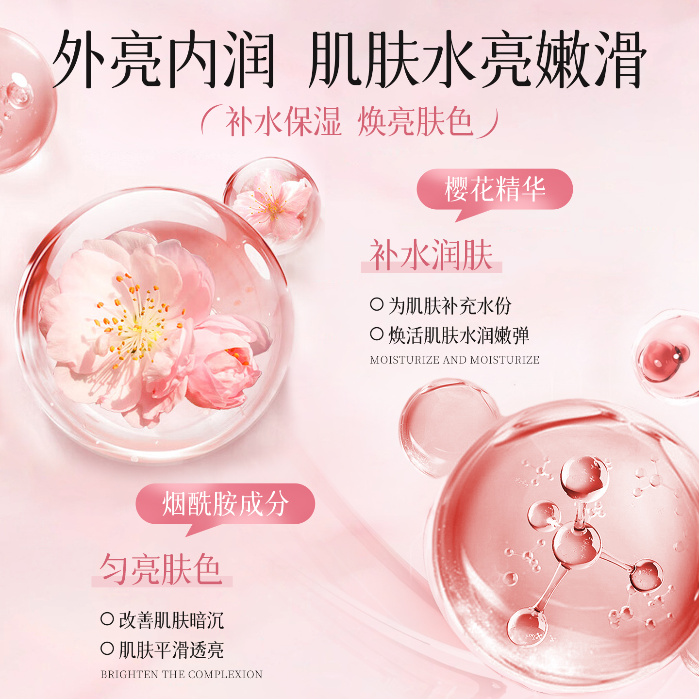 仙维娜保湿亮肤香氛沐浴露滋润晚樱花香沐浴乳持久留香男女烟酰胺