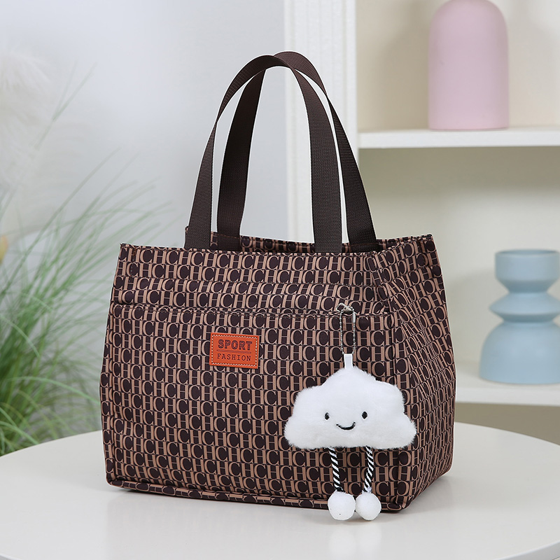 饭袋便当包手提袋上班通勤妈咪包学生百搭午餐包带饭盒帆布手拎包 - 图0