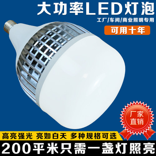 超亮灯泡LED节能车间工程e27螺口鳍片大功率家用照明球泡灯 - 图1