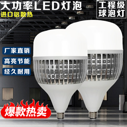 超亮灯泡LED节能车间工程e27螺口鳍片大功率家用照明球泡灯 - 图2