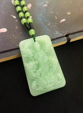 新和田玉石佛公吊坠项链观音貔貅