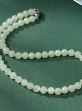 天然和田玉项链白玉礼物国风精致