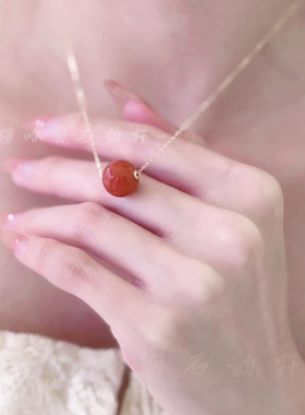 新中式夏日高级轻奢南红项链