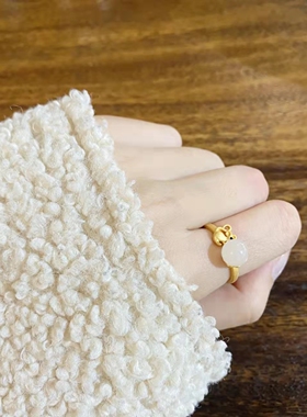 羊脂玉戒指活口小众送女友