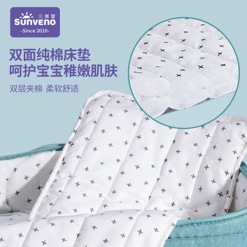 三美婴便携式宝宝可折叠背包床中床 三美婴床中床