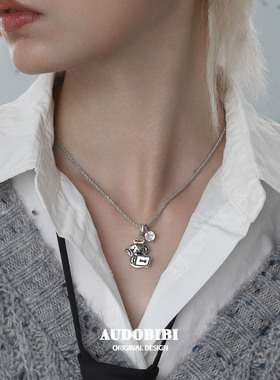 打工人的一周状态 可替换吊坠 原创小众小狗项链甜酷卫衣情侣毛衣