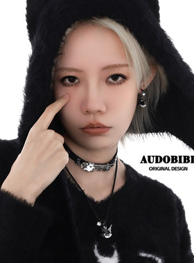 武器小猫幽灵来袭！原创吊坠项链小恶魔小众高级感甜酷情侣毛衣链