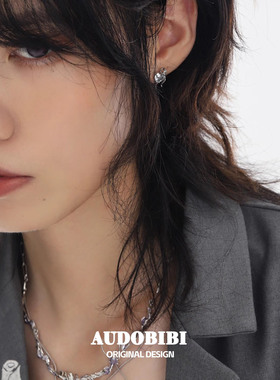 原创蝴蝶结爱心耳钉女小众