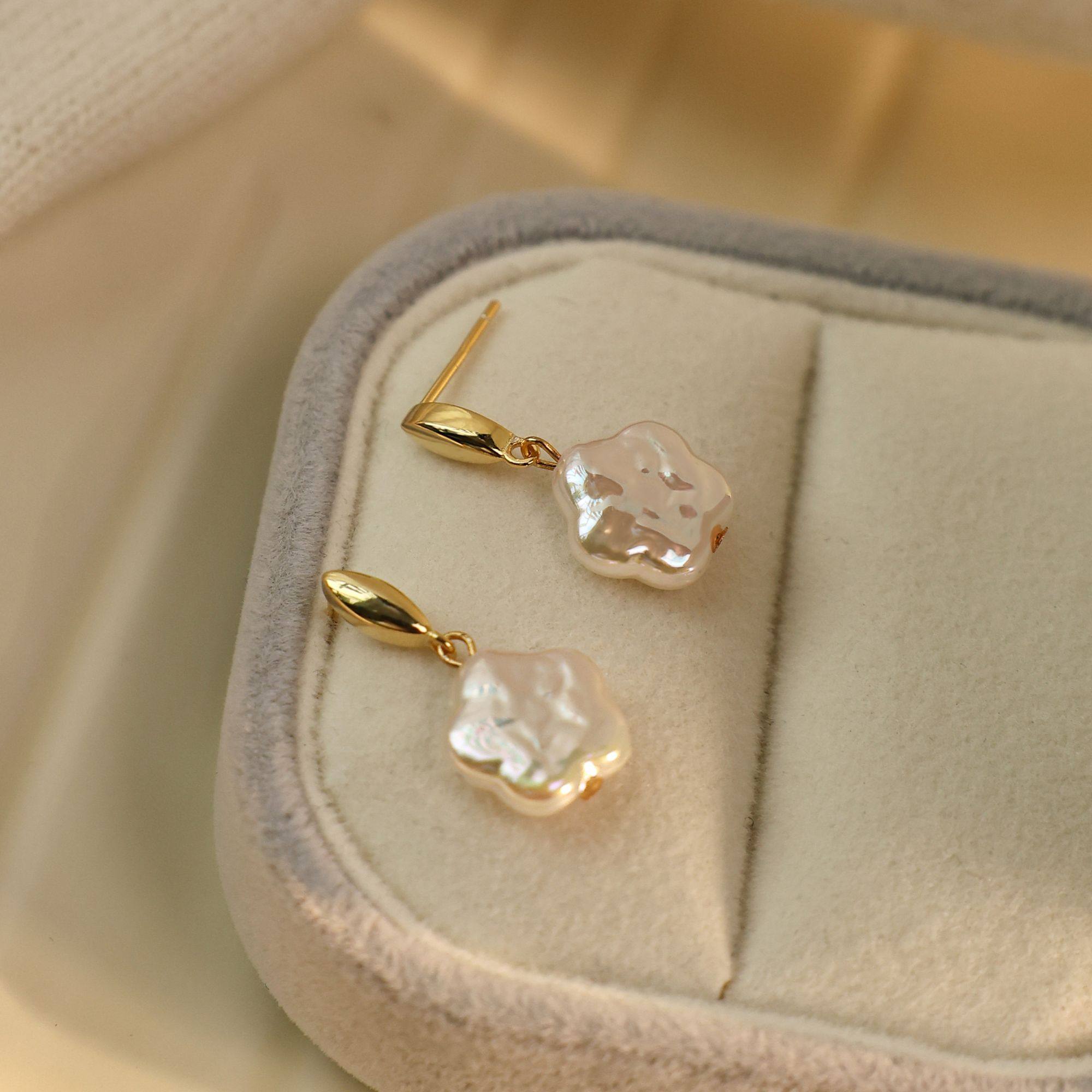 梅花巴洛克流苏耳钉气质百搭法式简约温柔优雅,淘宝优惠券,粉丝福利购,淘宝优惠卷