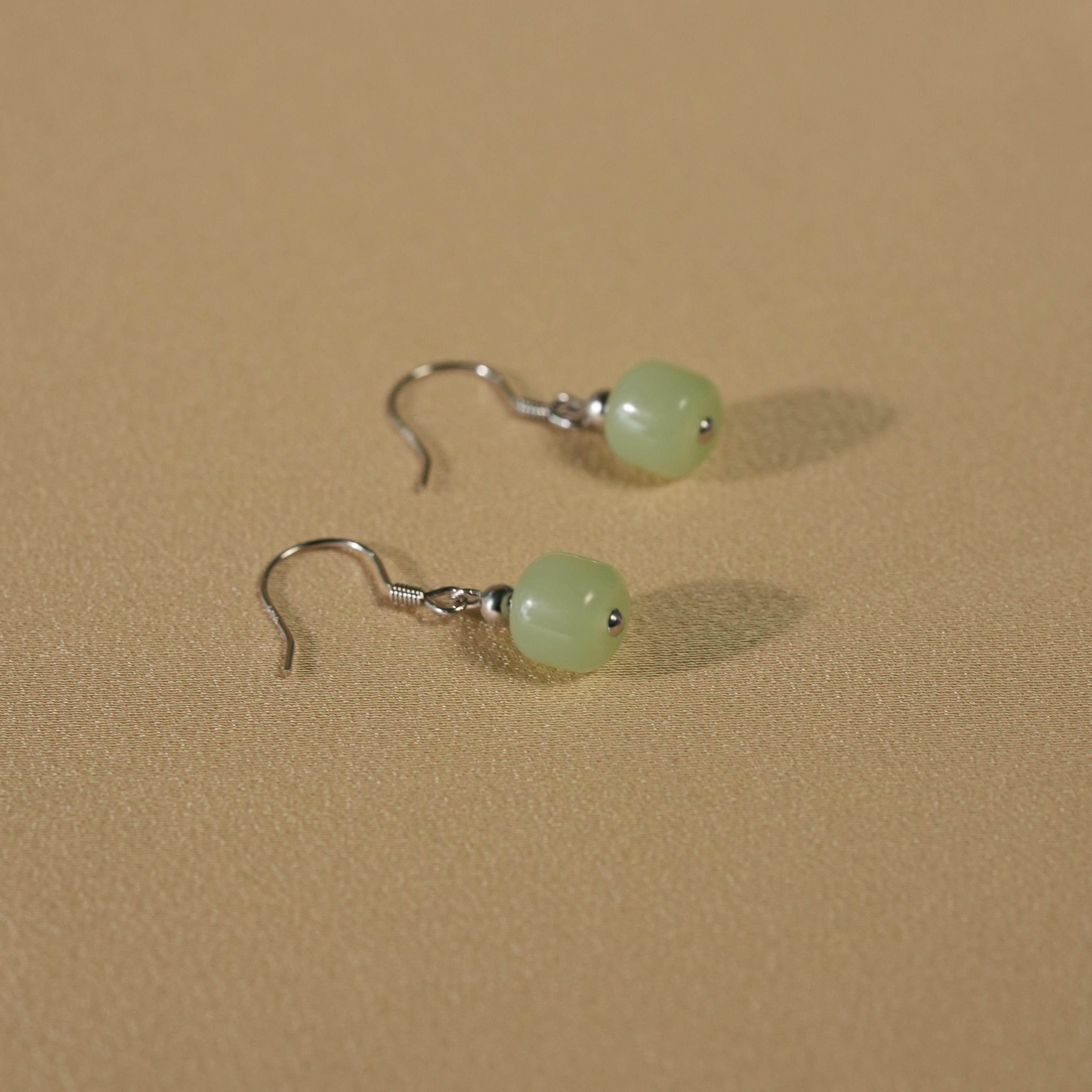 国风绿珠耳钩女气质高级感简约耳饰新中式耳环,淘宝优惠券,粉丝福利购,淘宝优惠卷