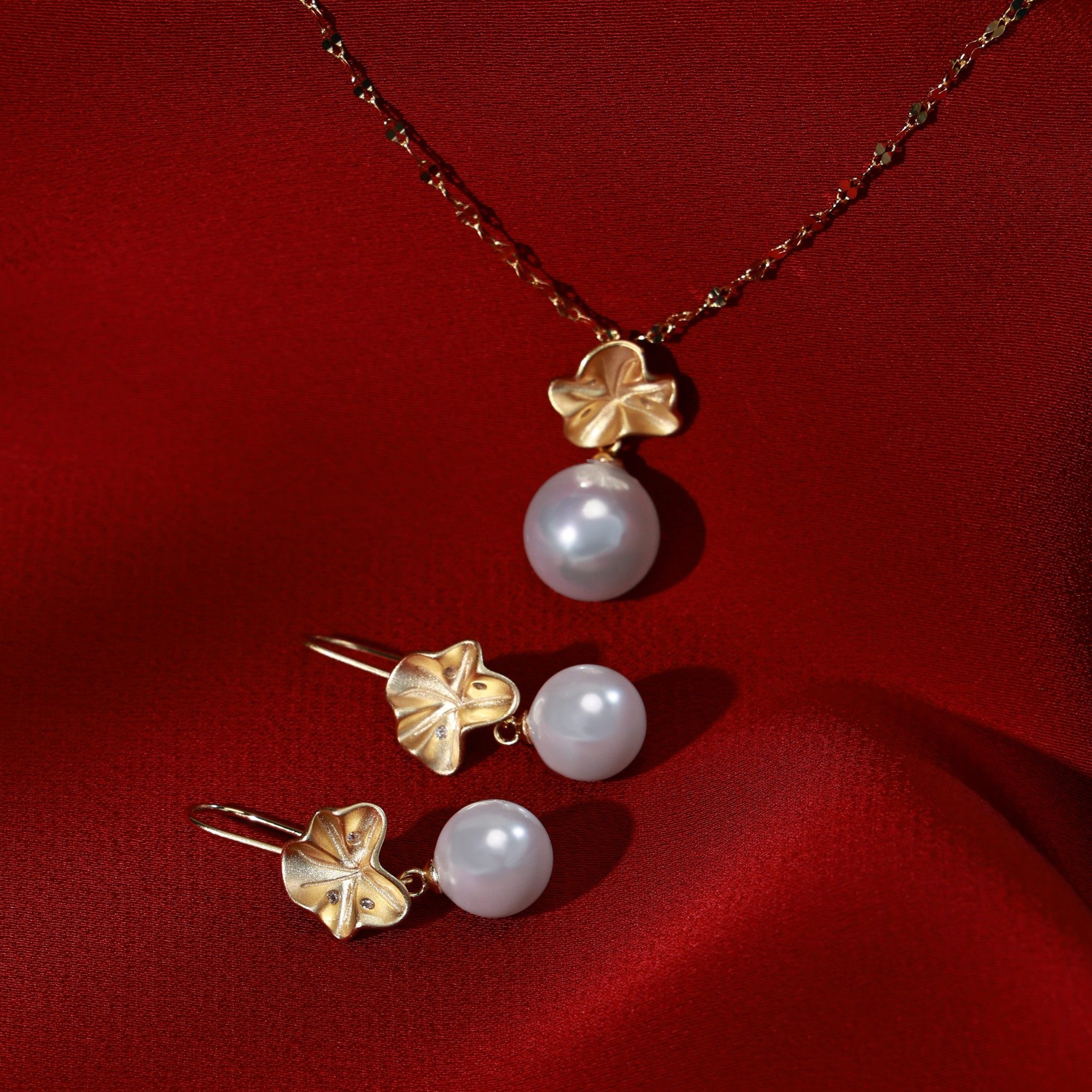 荷叶珠珠耳钩项链纯银女复古小众吊坠气质轻奢,淘宝优惠券,粉丝福利购,淘宝优惠卷