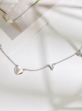 S925纯银光面锁骨项链