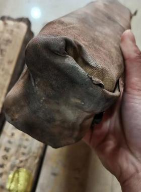 古玩字画收藏盧芹斋珍品皮包画张大千唐寅四条屏单个随机发45/8cm