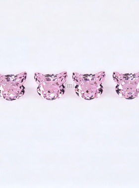 招财猫头冰花切锆石 7*8mm CZ尖底戒面 DIY 首饰镶嵌配石裸石