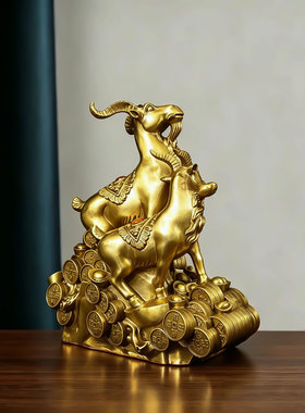 黄铜三羊开泰摆件铜羊铜三阳开泰