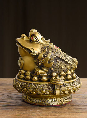 纯铜三足金蟾招财店铺开业摆件