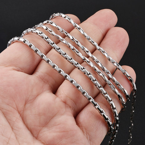 钛钢闭口四叶草链diy手链项链配件花纹NK链条时尚饰品链不掉色链 - 图0