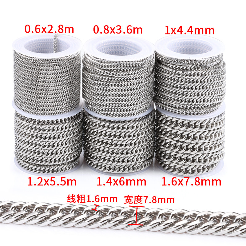 钛钢双织四面磨链饰品链条diy项链手链时尚手工链子材料不掉色链,淘宝优惠券,粉丝福利购,淘宝优惠卷