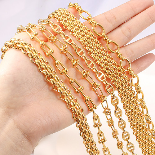 钛钢链条18K金链饰品diy项链手链包包链毛衣链手工链材料个性配链 - 图0
