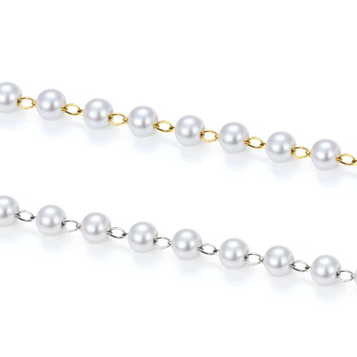 Цепь из нержавеющей стали из жемчуга, ожерелье и браслет, серьги, модный аксессуар, золотая цепочка, DIY, простой и элегантный дизайн