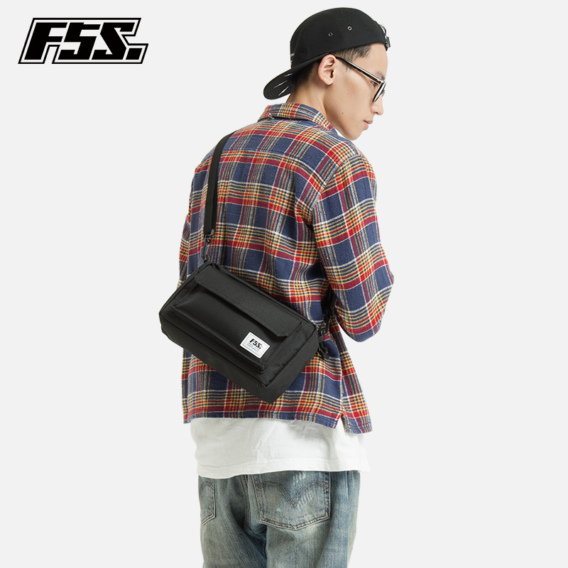 f5sBasic Color簡約休閒單肩包男時尚潮流小包純色斜挎包運動腰包